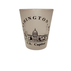 Washington D.C. Shot Glass U.S. Capitol Souvenir Frosted Vtg Made in Taiwan